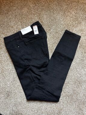 Ann Taylor Black Mid-Rise Skinny Jeans